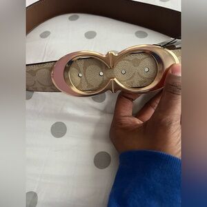 Gold and Tan Designer Women's Belt